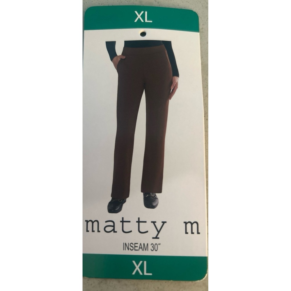 Matty M women's pull-on ankle pants Brown XL
